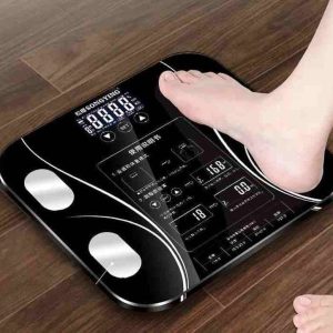LUTFI Body Fat Scale Smart Weighing Scale Bluetooth-compatible Electronic Intelligent Weight Loss Body Fat Balances Analyzer Weighing Tools (Color : Black)
