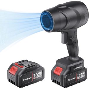 Turbo Jet Blower, Cordless Turbo Super Power Air Duster, 130MPH Mini Leaf Blower Cordless, Turbo Dryer Blower for Car, 21V Car Dryer Air Blower(Battery Included)