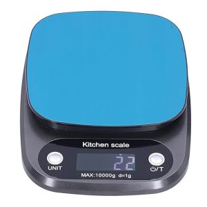 Digital Kitchen Scale with LCD Display, 10kg Capacity, Blue and Black