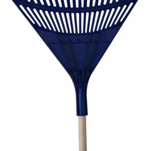 Plastic Garden Fork with Wooden Handle, Leaf and Grass Collector Tool