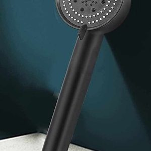 Turbo High Pressure Handheld Shower Head with 5 Functions (Black)